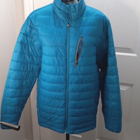 Xersion Packable Mens Teal puffer Jacket Size Med - Picture 3 of 8